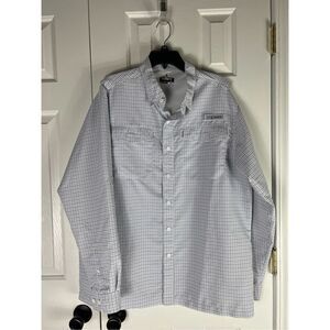 Habit Mens Button Up Vented Fishing Camp Casual Shirt Size Large